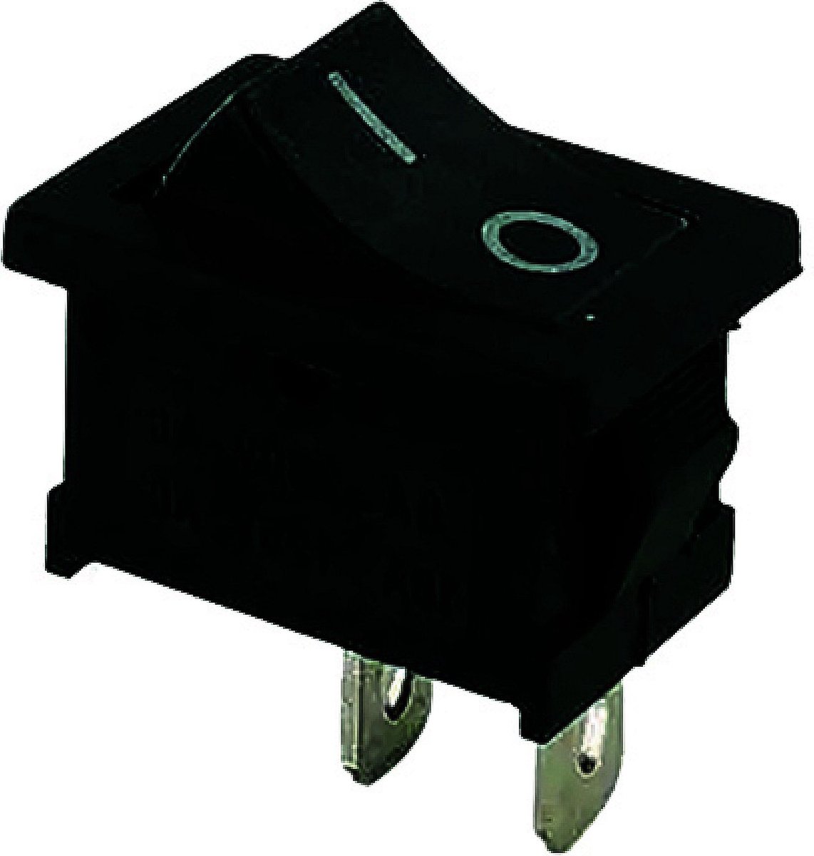 Image of wipschakelaar langwerpig 19x13 mm aan/uit 12V/16A 2tab onverlicht in blister
