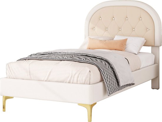 Yicensen Bedframe 90 x 200 met Hoofdbord en Voeteneind, 46 cm Hoogte Metaal Eenpersoonsbed met Zware Metalen Lattenbodem, Minimalistisch Ontwerp, Eenvoudig te Monteren, Geluidsarm, Zwart