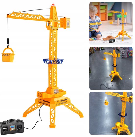Speelgoed Kraan 60 cm - Hijskraan - Elektrische Kraan met Afstandsbediening - Bouwspeelgoed Kinderen - Inclusief EBOOK