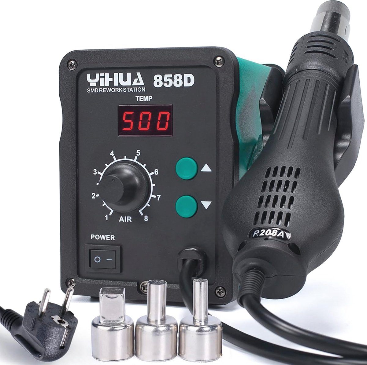 Goedkoopste Hot Air Rework Station 700W voor SMD Soldeer- en Desoldeertaken met Instelbare Temperatuur en Automatische Start/Stop-Functie