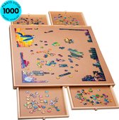 Bol.com PiecePro Puzzelbord met 4 Lades - 1000 Stukjes - Puzzeltafel met Opbergsysteem - 76 x 57 cm - Puzzelmat - Portapuzzle - ... aanbieding