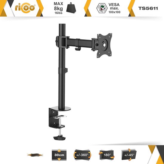 Enkele beeldschermhouder voor 13-32 inch monitor - tafelhouder