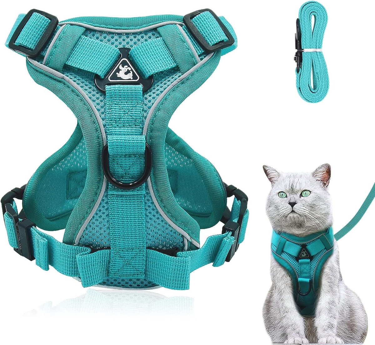 Verstelbaar en ademend kattenharnas met riem - Veilig en comfortabel voor katten en honden (maat S)