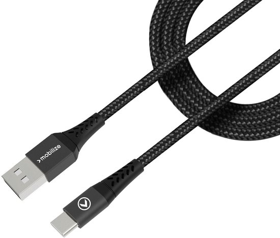 Mobilize USB-A naar USB-C Kabel 1 Meter - Zwart