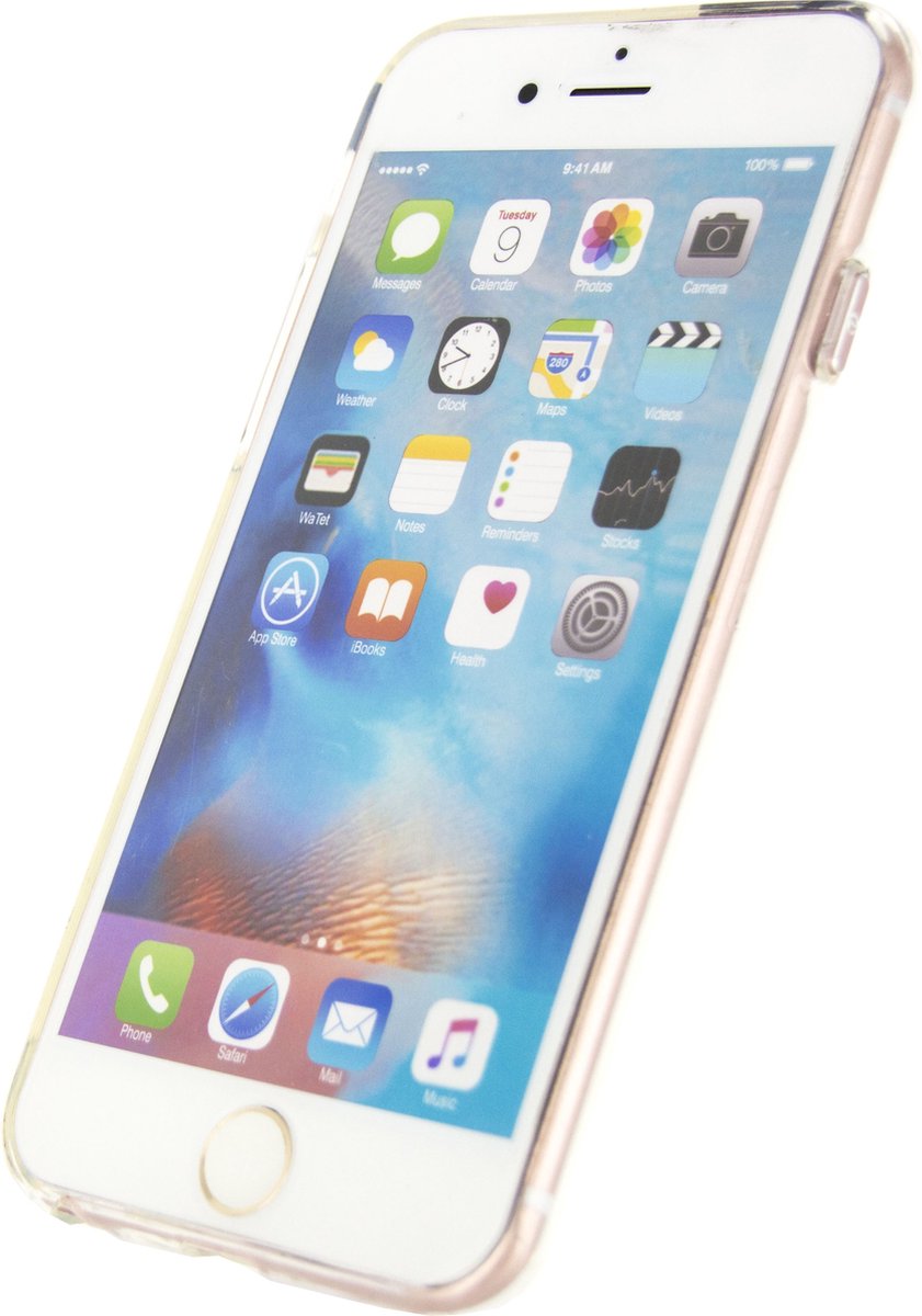Mobilize Hoesje geschikt voor Apple iPhone 6 Telefoonhoesje Flexibel TPU | Mobilize Gelly Backcover | iPhone 6 Case | Back Cover - Transparant / Roségoud