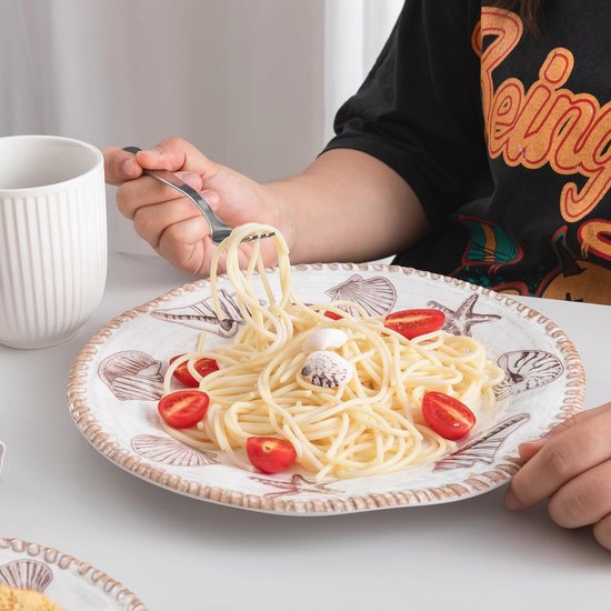 Rustieke 12-delige Melamine Servies Set voor Strand en Kamperen — afbeelding 4