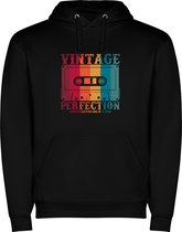 Sweat à capuche unisexe noir avec impression « Perfection Vintage colorée Édition Limited avec cassette audio – anniversaire » Marque Roly en couleur taille 3XL