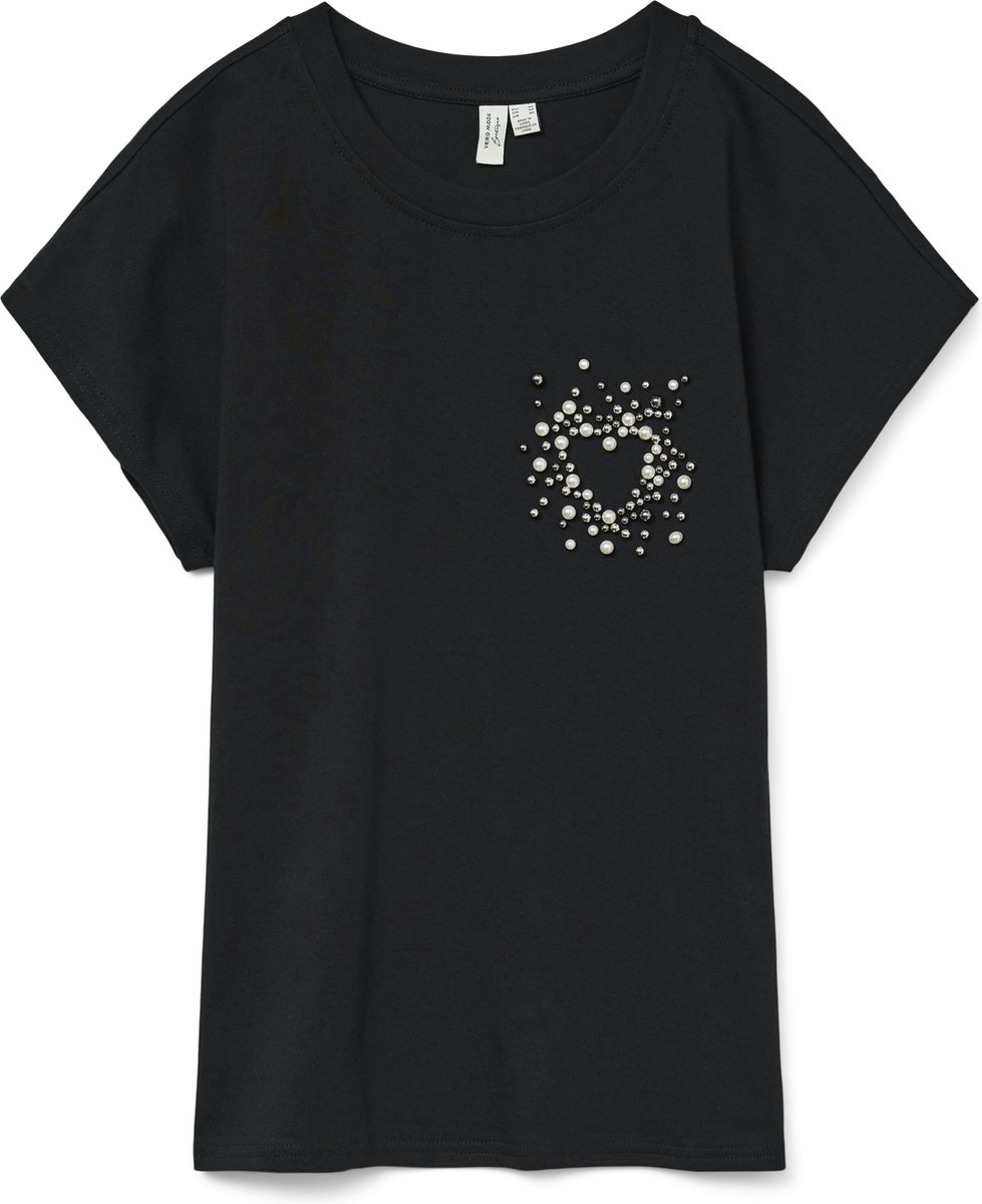 VERO MODA - VMFILINE S/S O-NECK T-SHIRT JRS BTQ GA - Dames - T-shirts