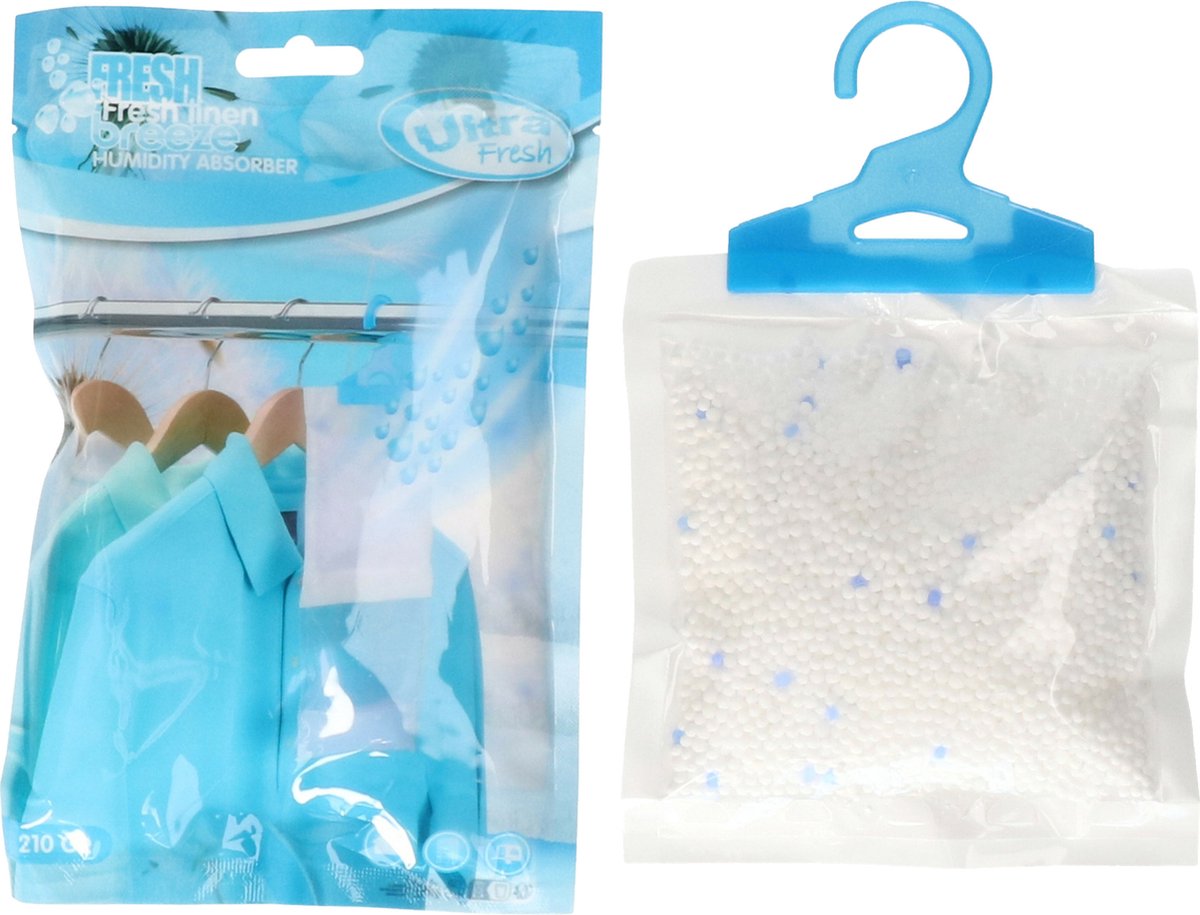 Ultra Fresh Vochtopnemer met geur - linnen - vochtonttrekker - tegen schimmel en geur - 210 gram
