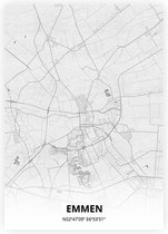 Emmen plattegrond - A3 poster - Tekening stijl