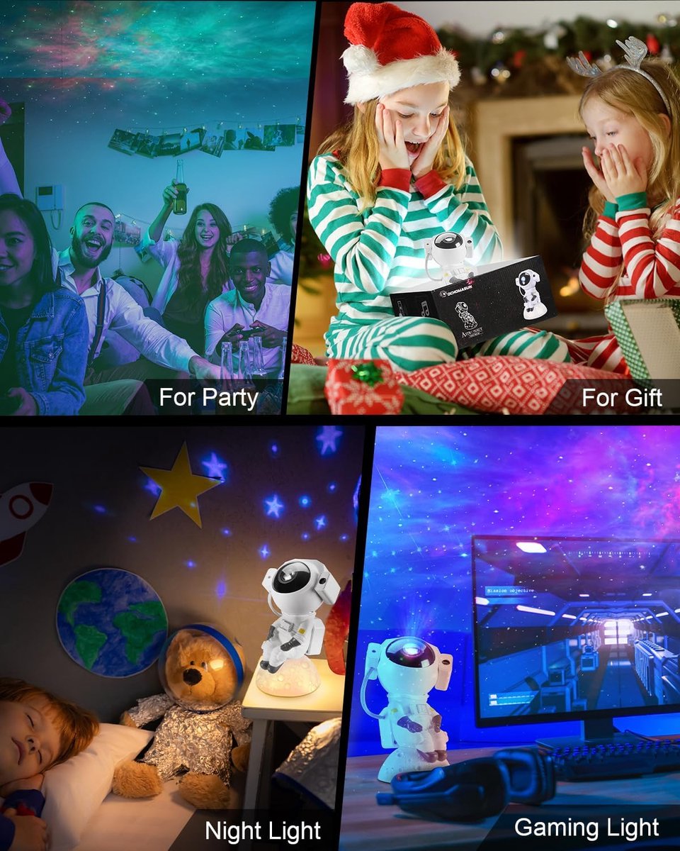 Bluetooth Astronaut Star Light Projector LED Slaapkamer Sfeer Nachtlampje Aurora Moon Nebula Galaxy Verlichting voor kinderen – foto 3