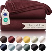 Blumtal - Fleece Deken - Super Zacht Fleece Plaid 220x240 cm - Donker Rood