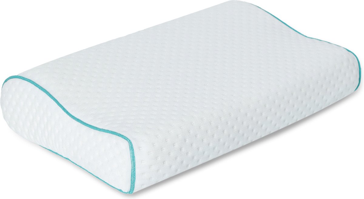 New Bed Ergonomisch visco-elastisch Hoofdkussen nekklachten, voor nek- en rugondersteuning 50 cm x 32 cm