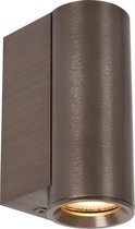 Lucide DUPLA - Wandspot / Wandlamp - 1xGU10 (MR11) - Roest bruin