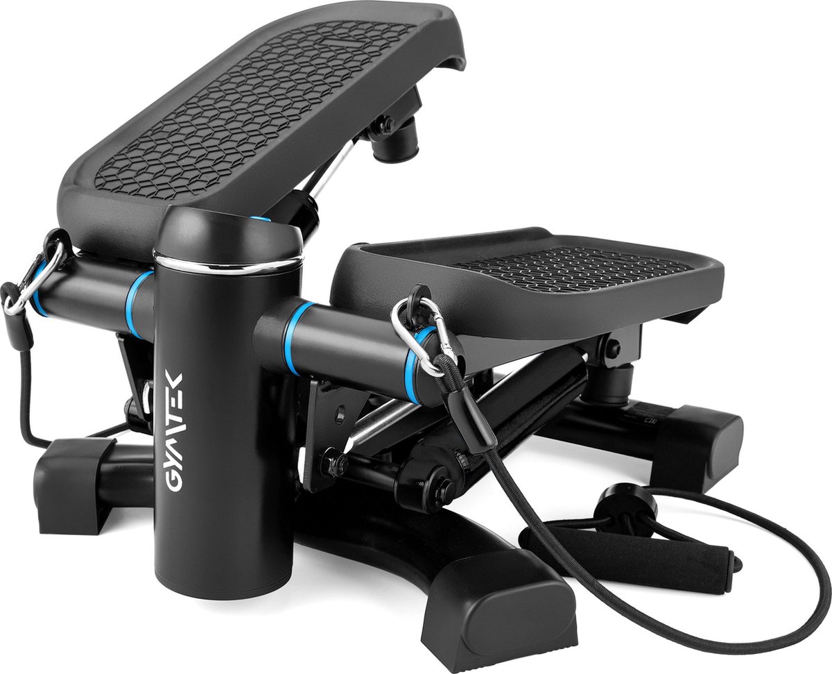 Gymtek® Stepper met Display - Inclusief Weerstandsbanden - tot 150 kg - met Stappenteller en Calorieënteller - Fitness, Pilates, Workout - XST600