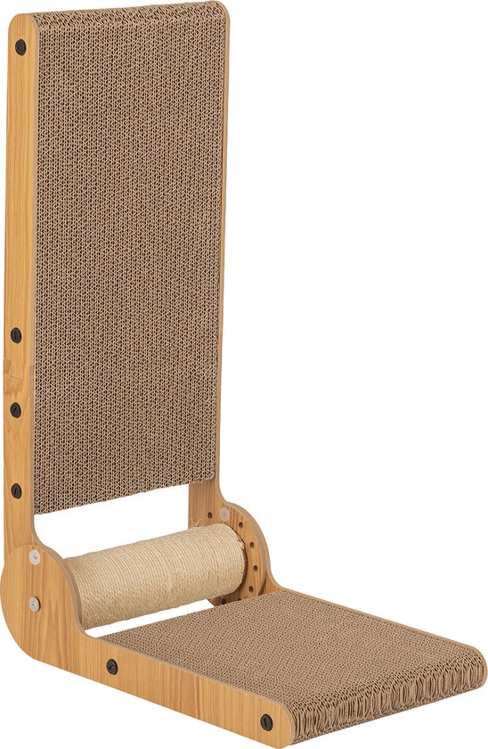 Krabpaal voor katten, krabplank voor katten, krabplank voor katten, golfkarton voor katten, krabmat voor katten, spelen en slapen (ovaal 53 x 37 cm