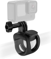 Telesin silicone buisklem met mount voor action camera - 360 graden draaibaar - Ideaal voor fietsstuur, stoelpoot, motorstuur, roei peddel, skistok, vishengel - Zwart
