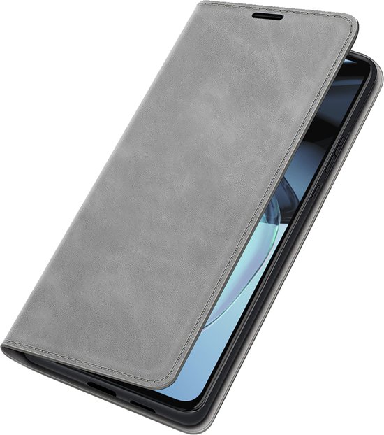 Étui Cazy pour Motorola Moto G72 - Étui portefeuille - Similicuir - Grijs