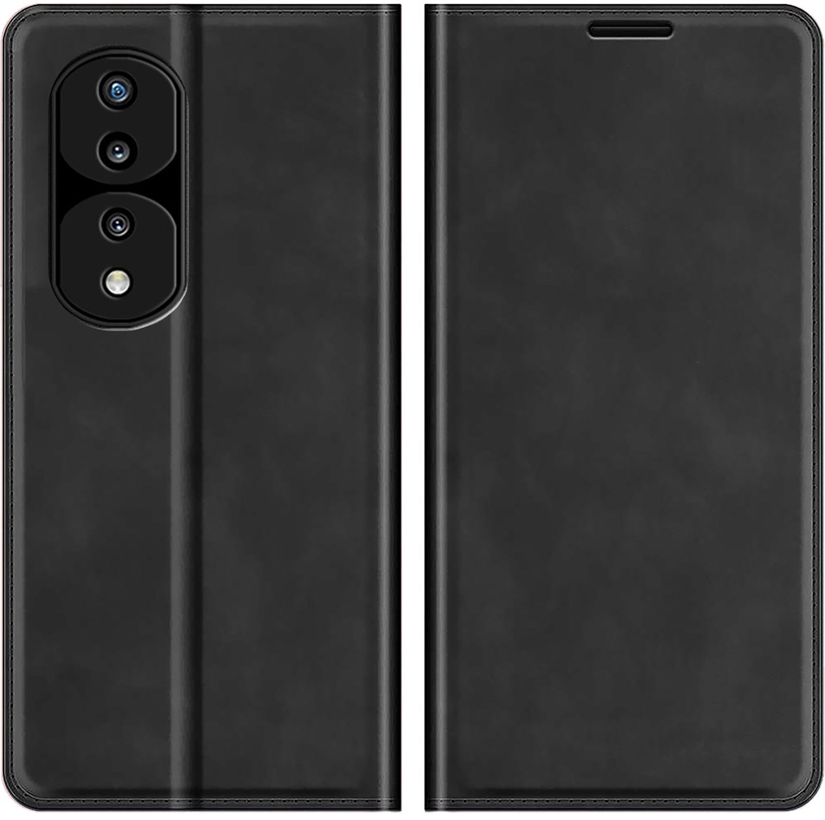 Cazy hoesje geschikt voor Honor 70 - Hoesje met Pasjeshouder - Luxe Book Case - Zwart