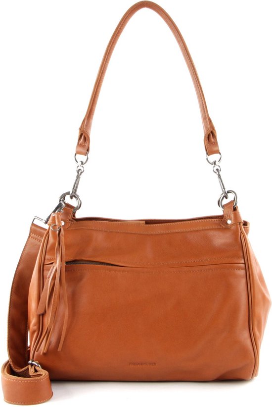 FREDsBRUDER Cuir Sac à épaule Sac à épaule bandoulière WXD Crossy Zoom Bag Caramel Brun