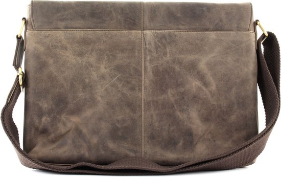 bruno banani Cuir Sac à épaule bandoulière Mallette pour ordinateur portable All Over Postbag Brown Brun