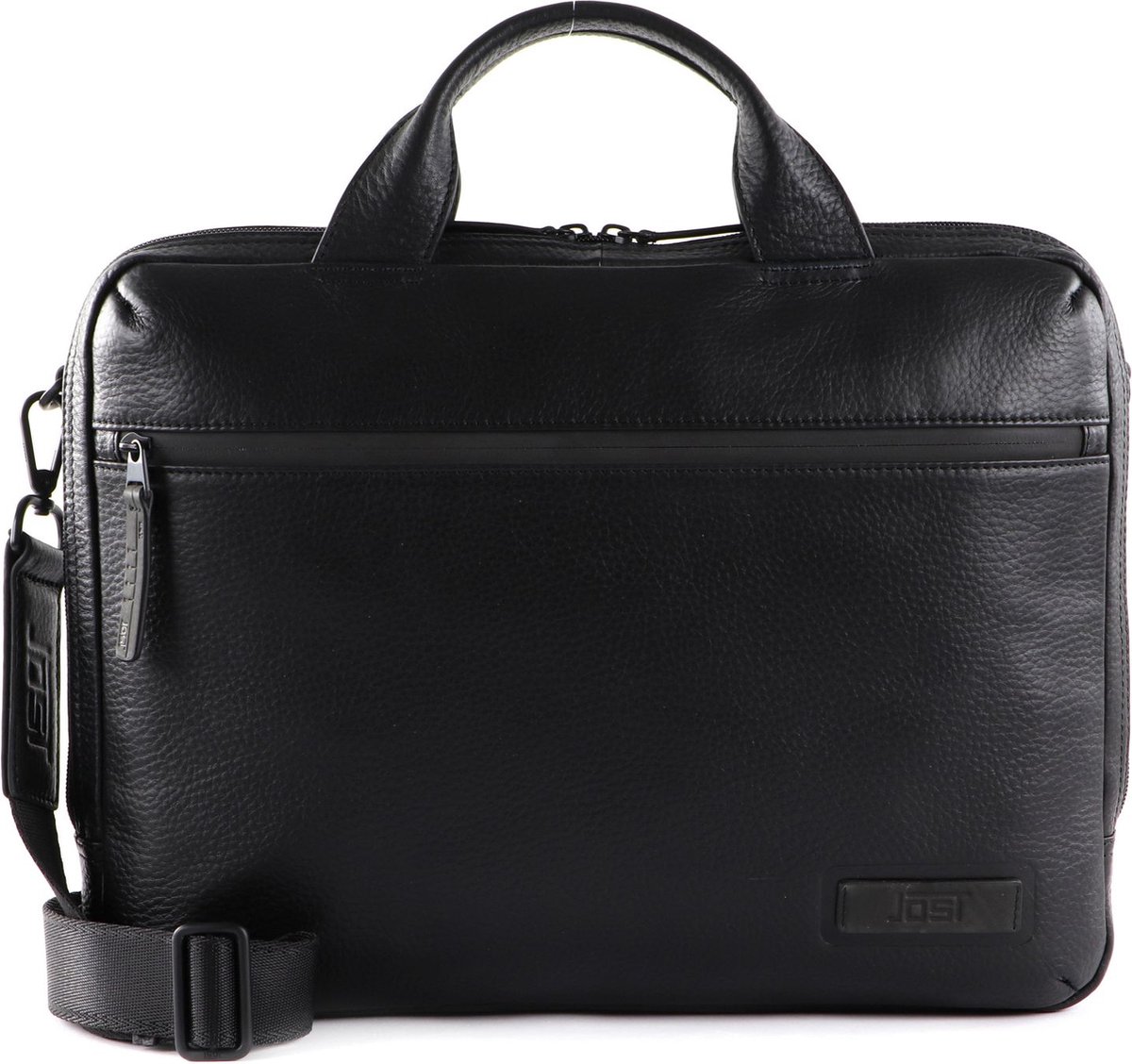 JOST Leren Afzonderlijke gevallen Laptoptas met laptopvak Stockholm Business Bag Black Zwart