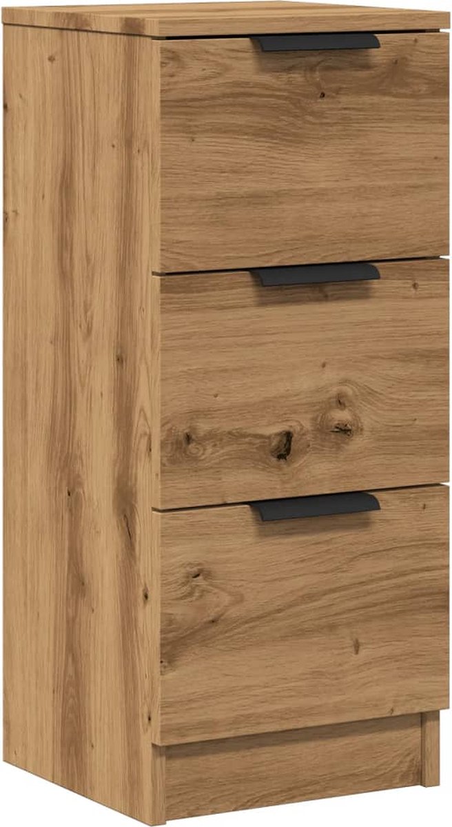 vidaXL - Dressoir - 30x30x70 - cm - bewerkt - hout - artisanaal - eikenkleur