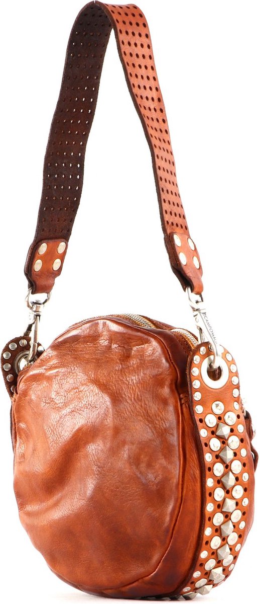 Sac Bandoulière CAMPOMAGGI Centaurus Mini En Cuir Cognac - Banane - Neuf Avec étiquettes