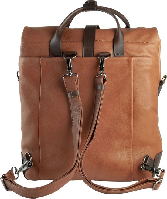 HAROLD'S Cuir Sac à épaule Sac d'ordinateur portable pour ordinateur portable Mount Backpack / Messengerbag Cognac Brun