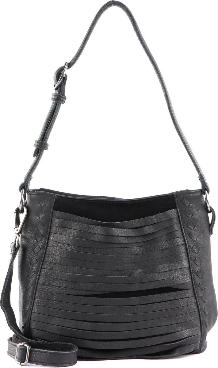 FREDsBRUDER Leren Schoudertas Fonda Crossbody Black Zwart