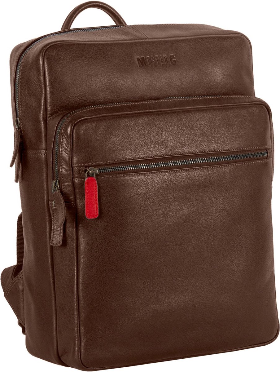MUSTANG Leren Laptop rugzak Rugzak met laptopvak Buxton Backpack Cognac Lichtbruin