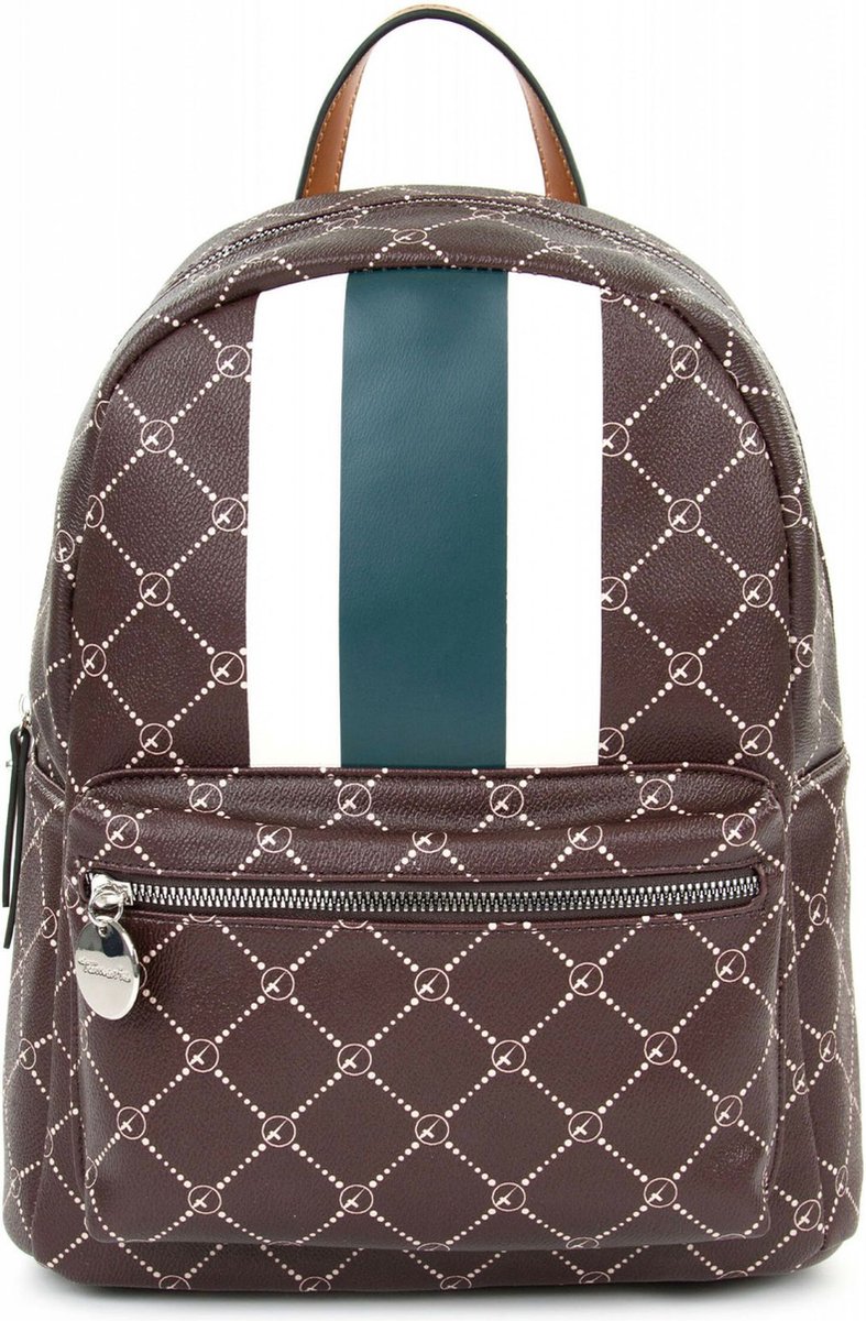 Tamaris Rugzak Anastasia Strips Cityrucksack Brown Bruine Veelkleurig