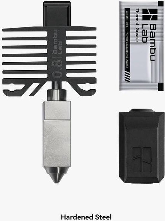 Bambu Lab 0.8mm Hotend met Gehard Staal Nozzle X1 & P1 series