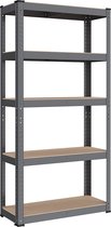 Stalen Frame Heavy Duty Plank - Grijze Plank - Verstelbare Planken - Gegalvaniseerd Staal - MDF - 30cm x 75cm x 150cm