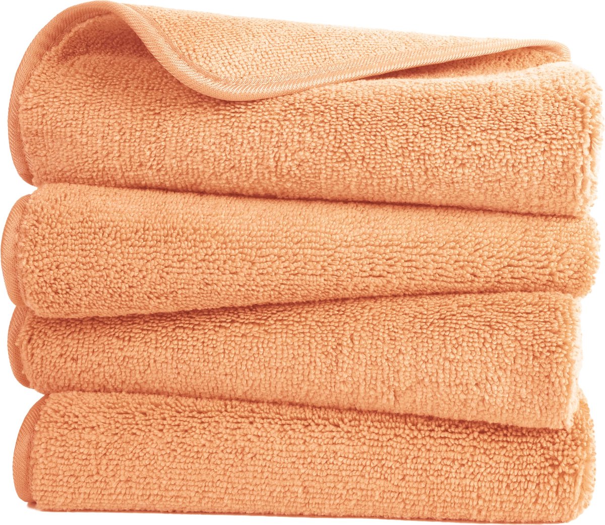 JGS ® Sneldrogende en Pluisvrije Microvezel Handdoek Set van 4 Stuks in Oranje, 40,6 x 76,2 cm