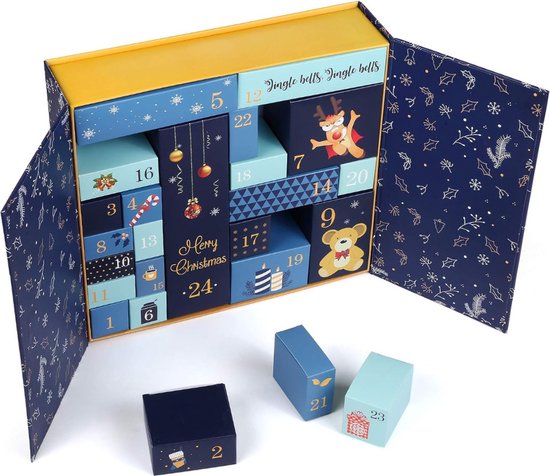 Lege adventskalenderdozen | 24 dagen aftellen kerst vulbare dozen set | Kerst adventskalender koffers om chocolaatjes, snoepjes, speelgoed te vullen Lege adventskalenderdozen | 24 dagen aftellen kerst vulbare dozen set | Kerst adventskalender koffers om chocolaatjes, snoepjes, speelgoed te vullen
