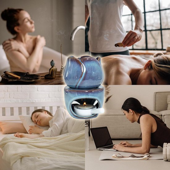 Nevolis Wax Melt Essential Oil Burner Dark Green Tea Light Spoon Removable Aroma Candle Diffuser Tart Warmer Home Bedroom Decor Christmas .