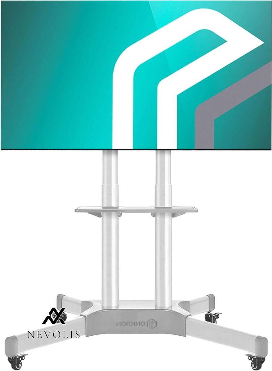 Nevolis Universal TV Stand Roll-Up 32-65 Inch TV Height Adjustable Mobile TV Stand Wheels Max VESA 600 x 400 cm Roller Cart TV Stand .
