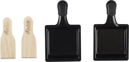 Raclette Duo Set op Waxinelicht - Inclusief Pannetjes, Houten Spatels en Houder — afbeelding 2