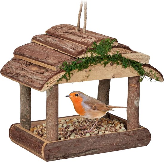 Hangend vogelvoederhuisje van hout kopen Hangend vogelvoederhuisje van hout kopen