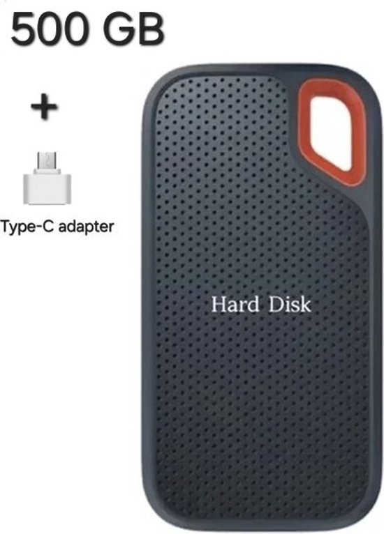 Externe Harde Schijf - USB 3.1 en USB C - 500GB Opslag - 1Gbps