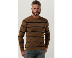 Cast Iron R-neck Regular Fit Chenille Cotton Plated Truien & Vesten Heren - Sweater - Hoodie - Vest- Camel - Maat 3XL