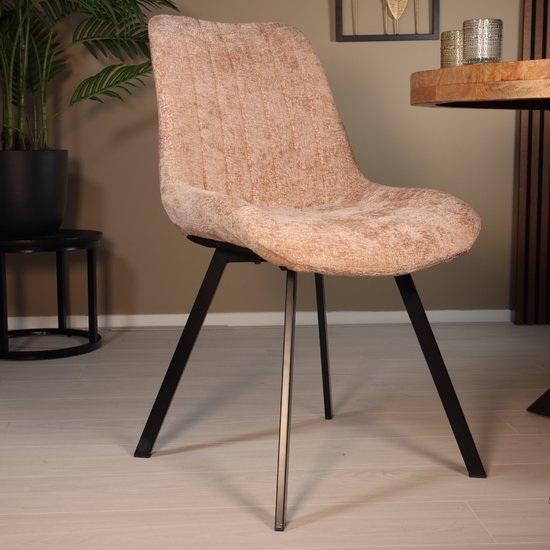 Chaise de salle à manger Susta chaise de salle à manger en chenille taupe