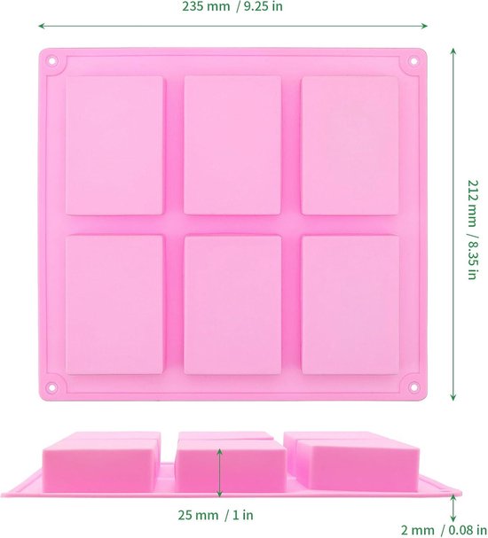 Zeepvormen, houten zeepvorm, 1200 ml, siliconen zeepvormen, rechthoekige siliconen vorm, zeepvorm, geschikt voor handwerk, doe-het-zelf chocolade, cake, pudding