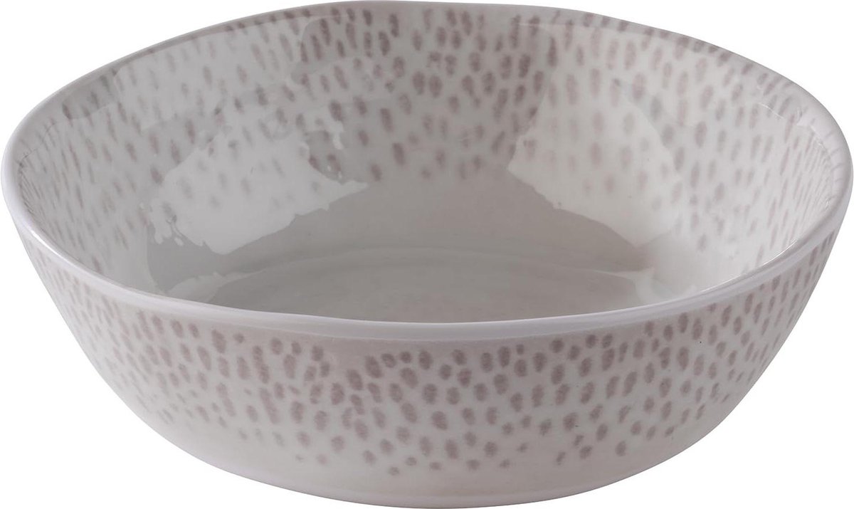 Schaal Ø 18 cm - Hoogte 55 cm - 06 liter - Melamine - Wit Grijs Decor