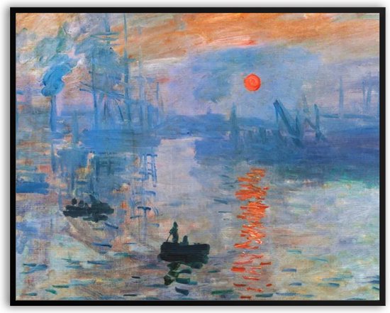Claude Monet Impression Sunrise fotolijst met glas 50 x 70 cm - Schilderij - Poster