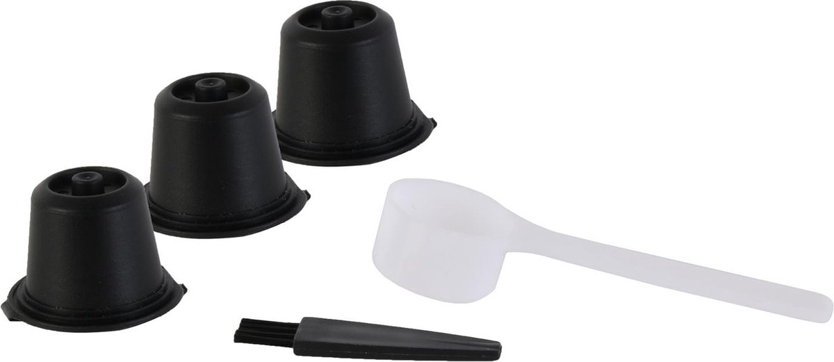 Herbruikbare Nespresso Capsules – Set van 3 Navulbare Koffiecups met Schepje & Reinigingsborsteltje – Duurzaam & Compatibel met Nespresso Machines – Mat Zwart — cadeau in Kookcadeaus - foto 6