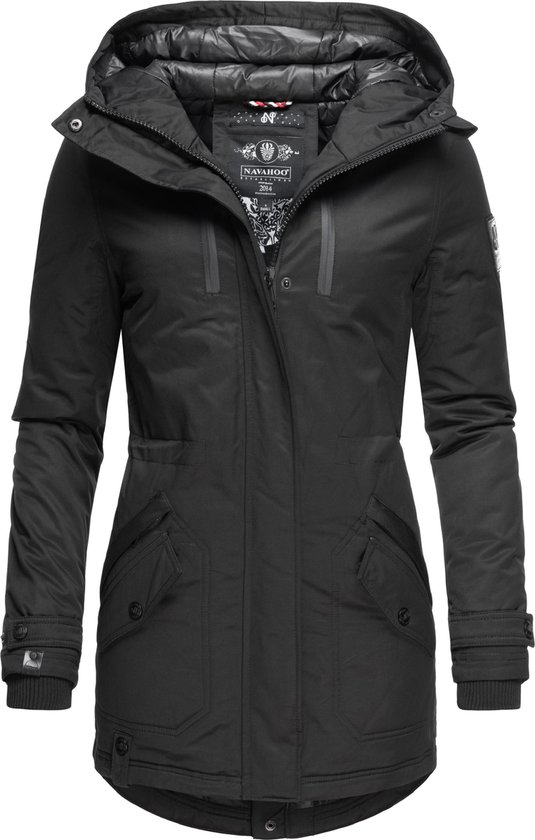 Confortable & Coupe-vent : Navahoo Avrille - Veste d'hiver Femme - Adulte - Longue - À capuche - Zwart - XS