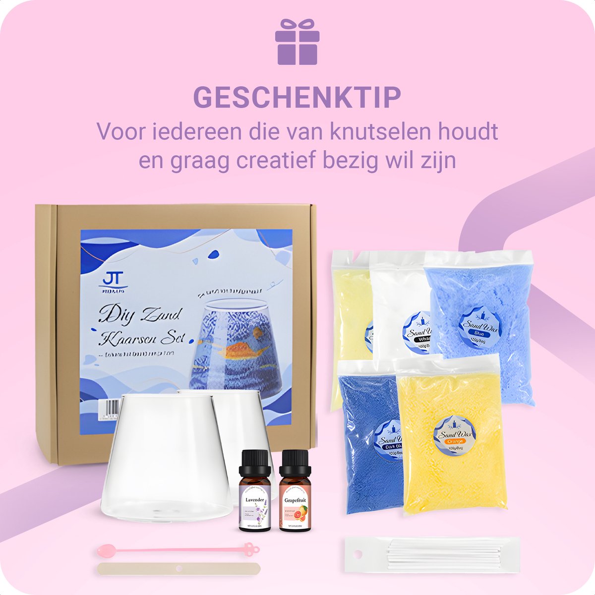 JT Products Zand Wax Kaarsen Maken Set - Kaarsenzand - Sand Wax - Starterspakket - Kaarsen Maken Voor Volwassenen - Candle Making Kit - Zelf Kaarsen Maken - DIY - Creatief — afbeelding 4