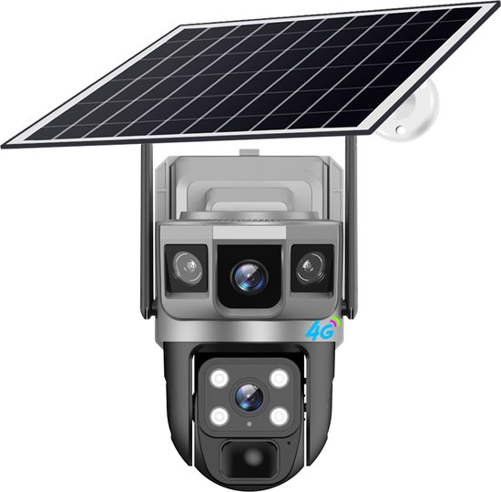 Narvie VTS02-G 4G Solar Beveiligingscamera - 4MP Triple-Lens, WiFi & 4G, Zonne-energie en USB-C, Full-Color Nachtzicht PIR & Radar Bewegingsdetectie van NARVIE — afbeelding 4